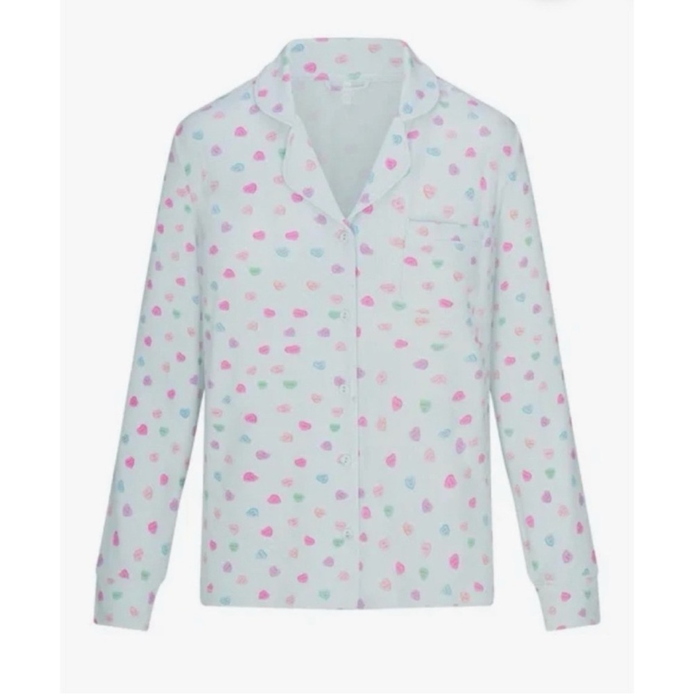 SKIMS NWT Soft Lounge Sleep Top - Cloud Candy Heart Print - Picture 4 of 5